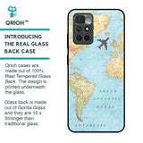 Travel Map Glass Case for Redmi 10 Prime