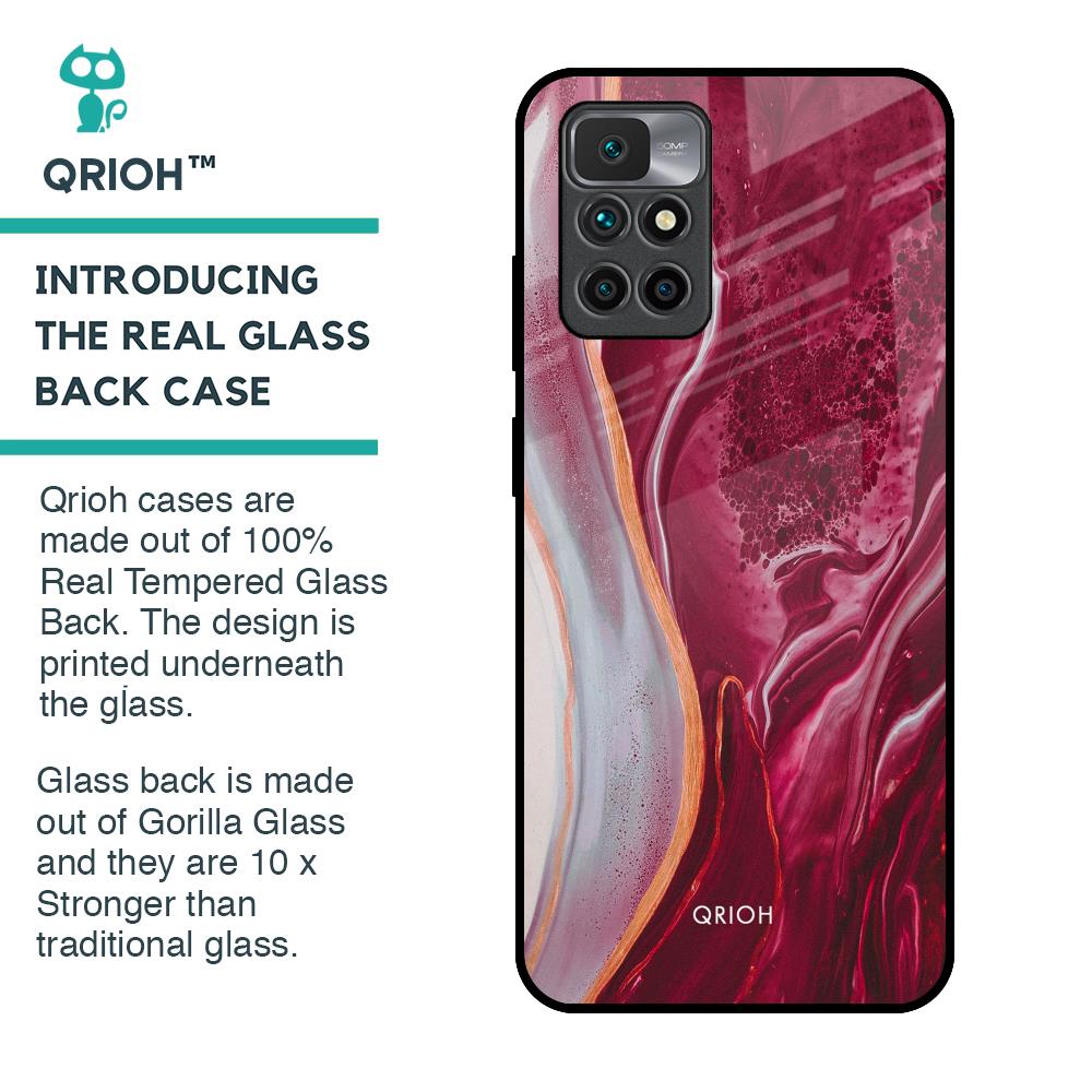 Crimson Ruby Glass Case for Redmi 10 Prime