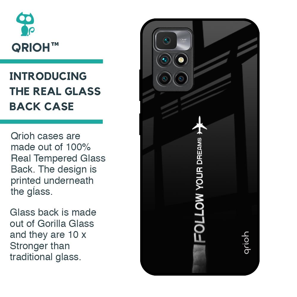Follow Your Dreams Glass Case for Redmi 10 Prime