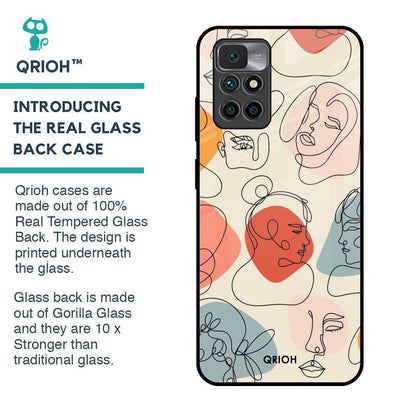 Abstract Faces Glass Case for Redmi 10 Prime