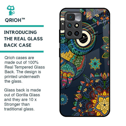 Owl Art Glass Case for Redmi 10 Prime