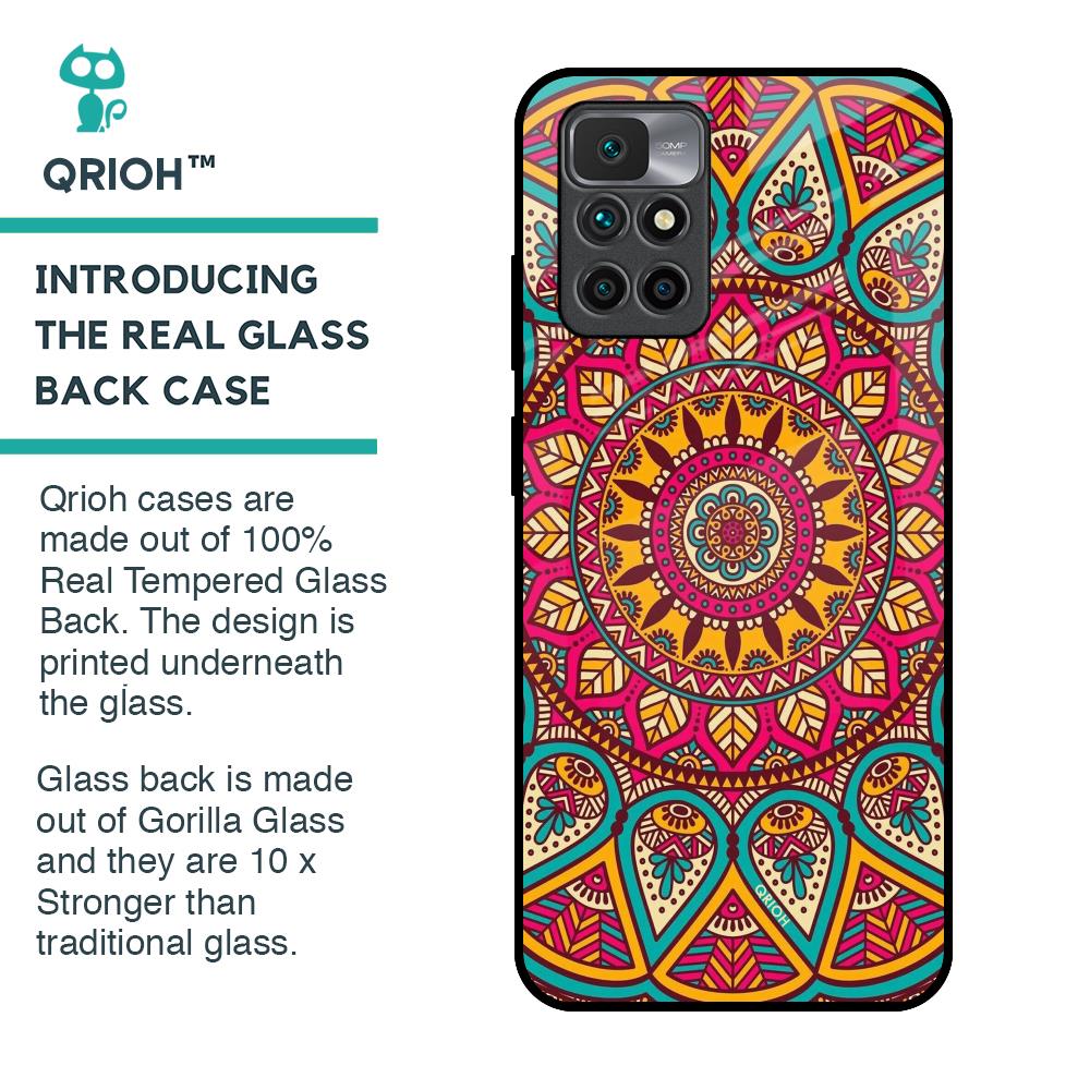 Elegant Mandala Glass Case for Redmi 10 Prime