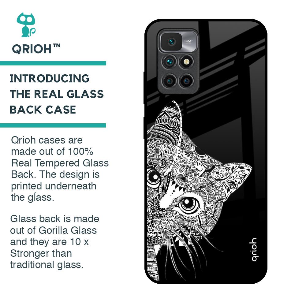 Kitten Mandala Glass Case for Redmi 10 Prime