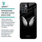 White Angel Wings Glass Case for Redmi 10 Prime