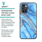 Vibrant Blue Marble Glass Case for Redmi 10 Prime