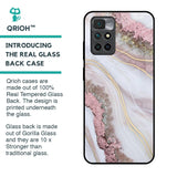 Pink & Gold Gllitter Marble Glass Case for Redmi 10 Prime