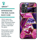 Electroplated Geometric Marble Glass Case for Redmi 10 Prime