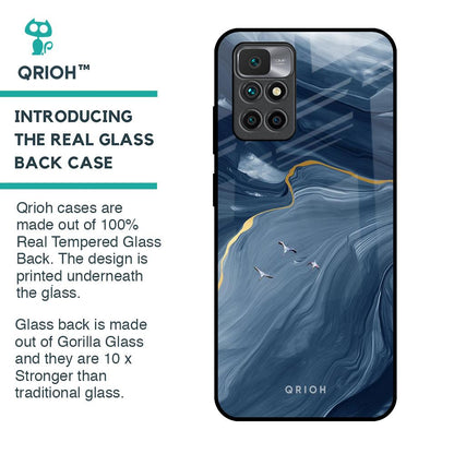 Deep Ocean Marble Glass Case for Redmi 10 Prime