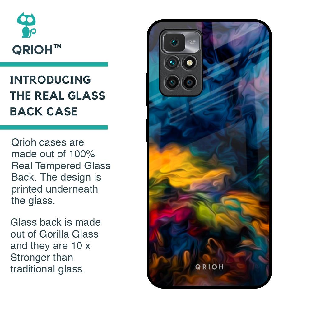 Multicolor Oil Painting Glass Case for Redmi 10 Prime