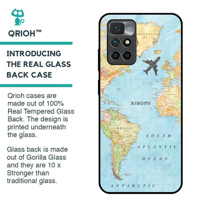 Fly Around The World Glass Case for Redmi 10 Prime