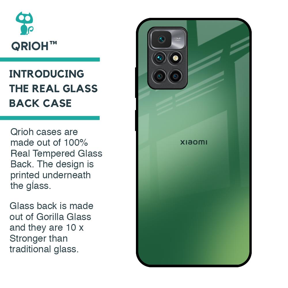 Green Grunge Texture Glass Case for Redmi 10 Prime