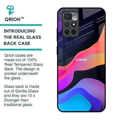Colorful Fluid Glass Case for Redmi 10 Prime