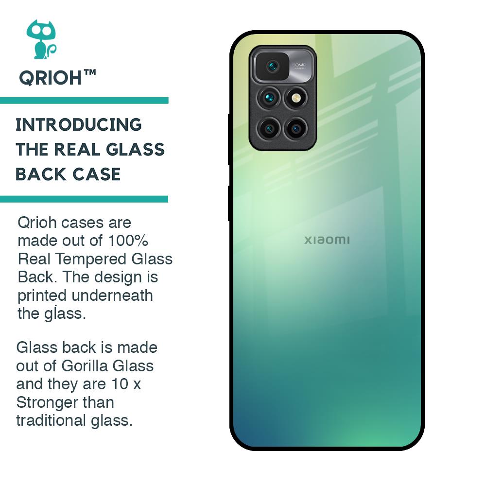 Dusty Green Glass Case for Redmi 10 Prime