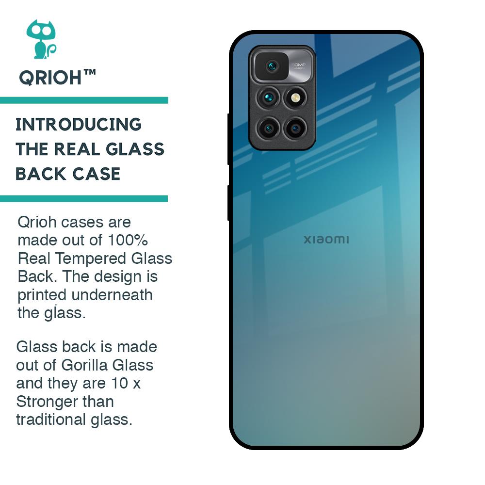 Sea Theme Gradient Glass Case for Redmi 10 Prime