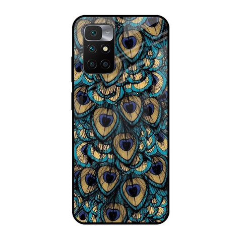 Peacock Feathers Redmi 10 Prime Glass Cases & Covers Online