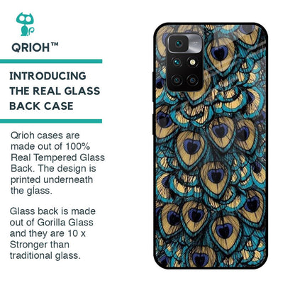 Peacock Feathers Glass case for Redmi 10 Prime