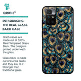 Peacock Feathers Glass case for Redmi 10 Prime