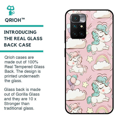 Balloon Unicorn Glass case for Redmi 10 Prime