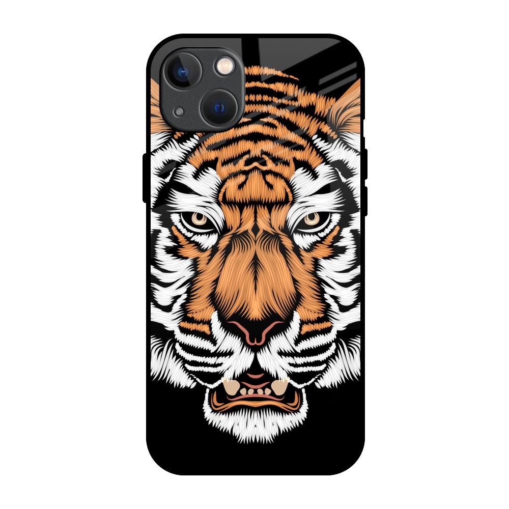 Angry Tiger iPhone 13 Glass Back Cover Online