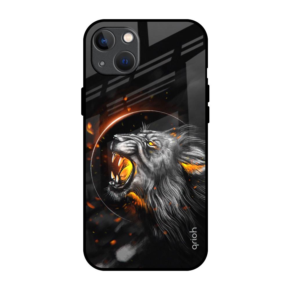 Aggressive Lion iPhone 13 Glass Back Cover Online