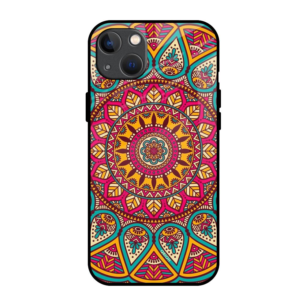 Elegant Mandala iPhone 13 Glass Back Cover Online