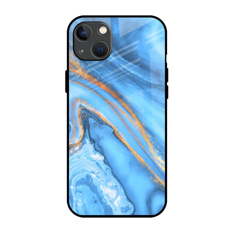 Vibrant Blue Marble iPhone 13 Glass Back Cover Online