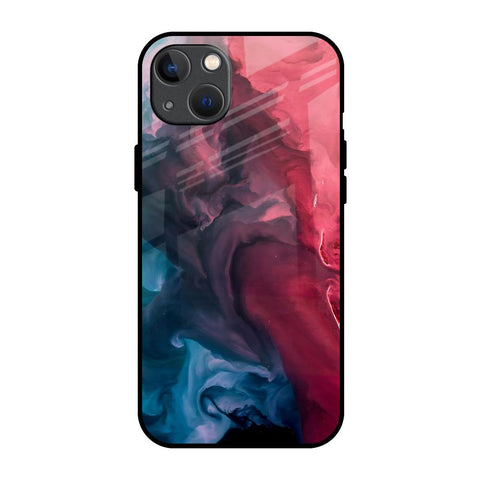 Blue & Red Smoke iPhone 13 Glass Back Cover Online