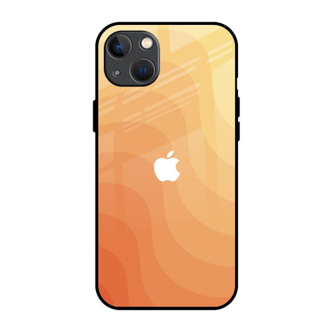 Orange Curve Pattern iPhone 13 Glass Back Cover Online