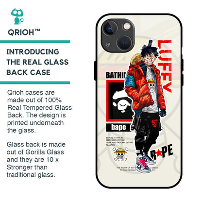 Bape Luffy Glass Case for iPhone 13
