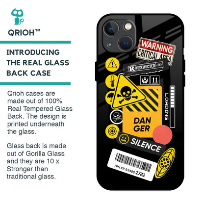 Danger Signs Glass Case for iPhone 13