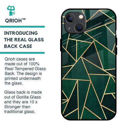 Abstract Green Glass Case For iPhone 13