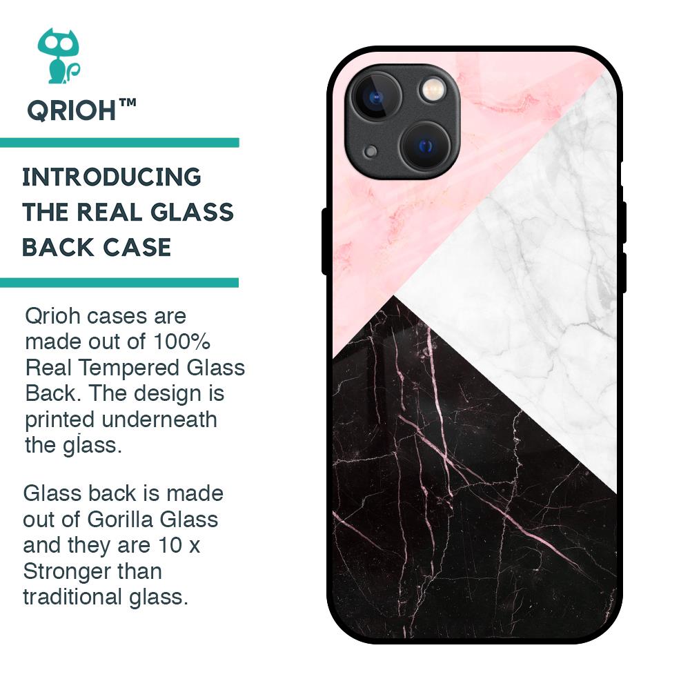 Marble Collage Art Glass Case For iPhone 13