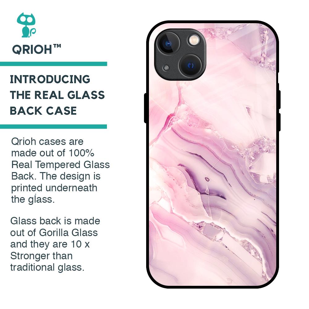 Diamond Pink Gradient Glass Case For iPhone 13