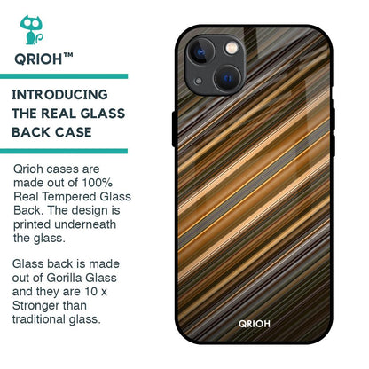 Diagonal Slash Pattern Glass Case for iPhone 13
