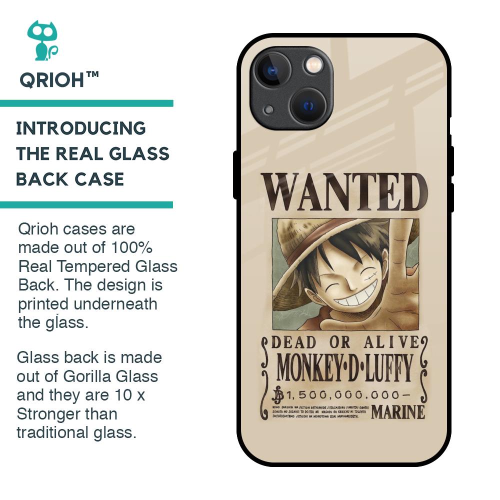 Luffy Wanted Glass Case for iPhone 13