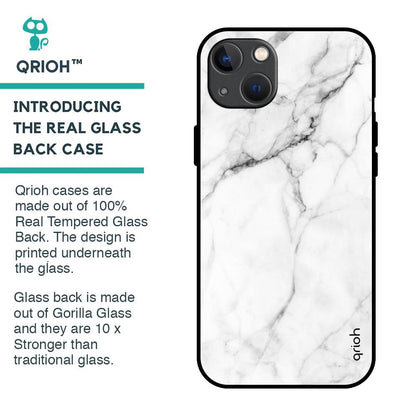 Modern White Marble Glass Case for iPhone 13