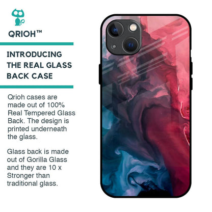 Blue & Red Smoke Glass Case for iPhone 13