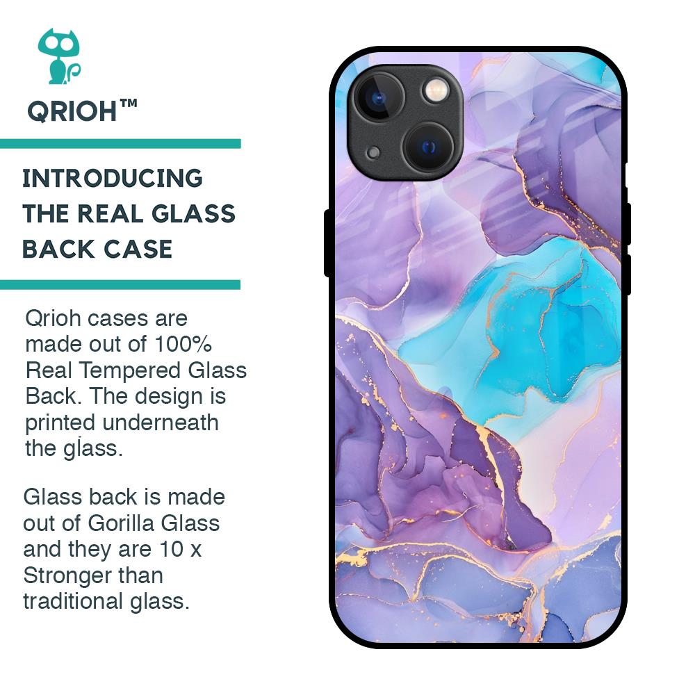 Alcohol ink Marble Glass Case for iPhone 13