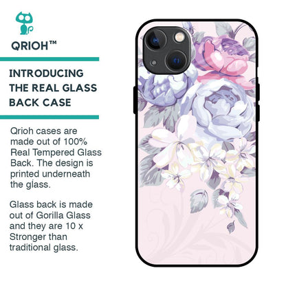 Elegant Floral Glass Case for iPhone 13