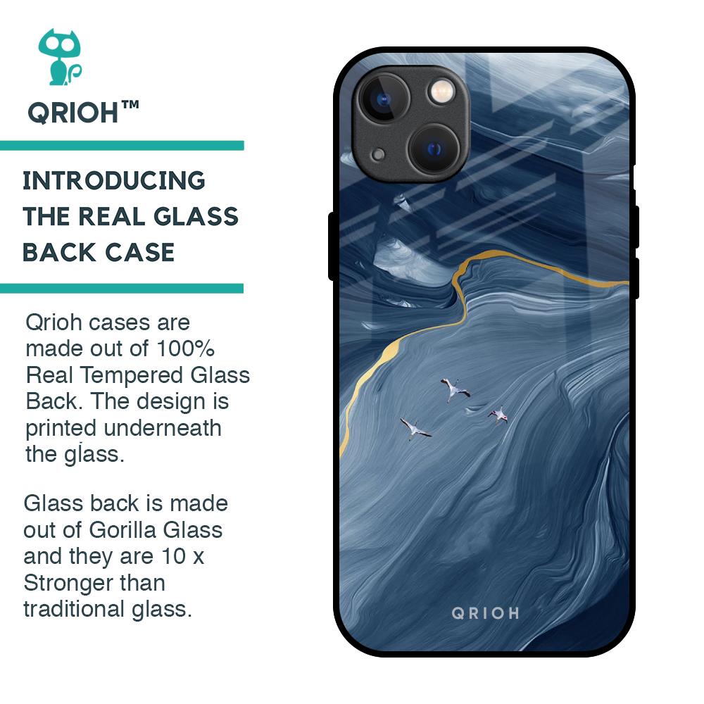 Deep Ocean Marble Glass Case for iPhone 13