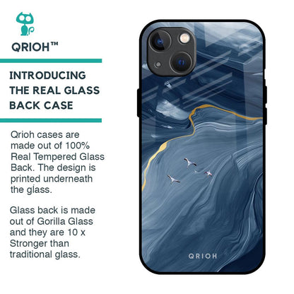 Deep Ocean Marble Glass Case for iPhone 13