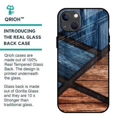 Wooden Tiles Glass Case for iPhone 13