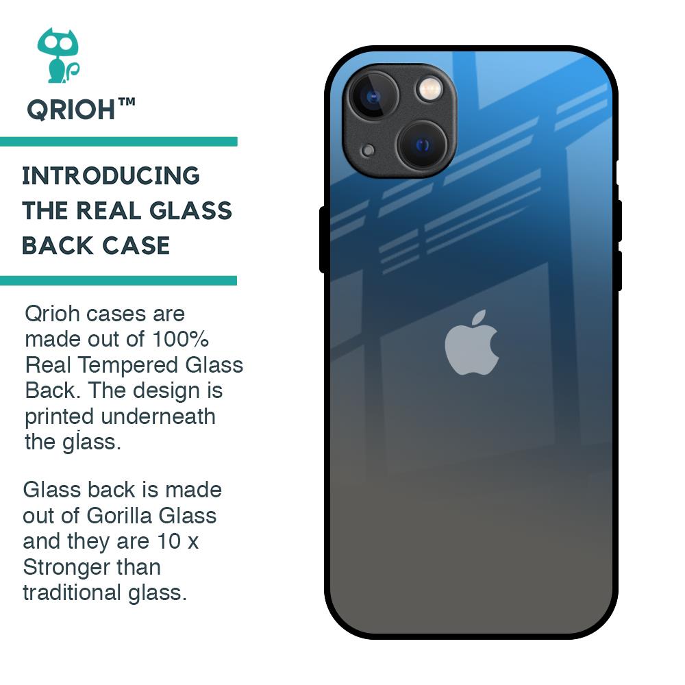 Blue Grey Ombre Glass Case for iPhone 13