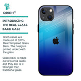 Blue Rhombus Pattern Glass Case for iPhone 13