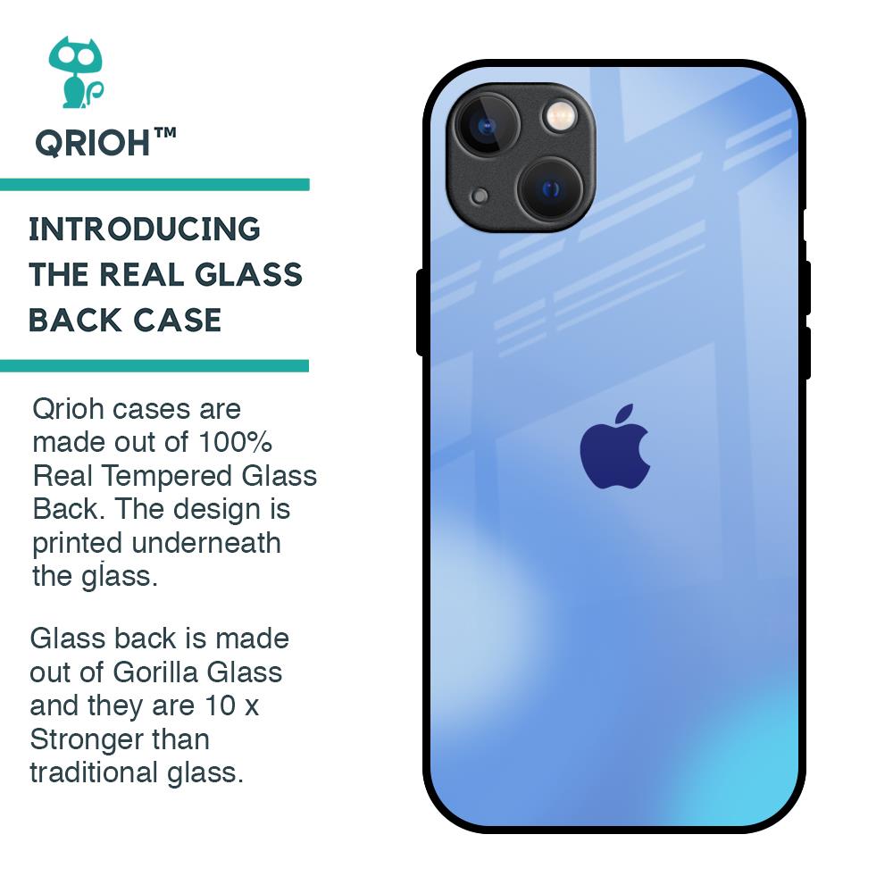 Vibrant Blue Texture Glass Case for iPhone 13