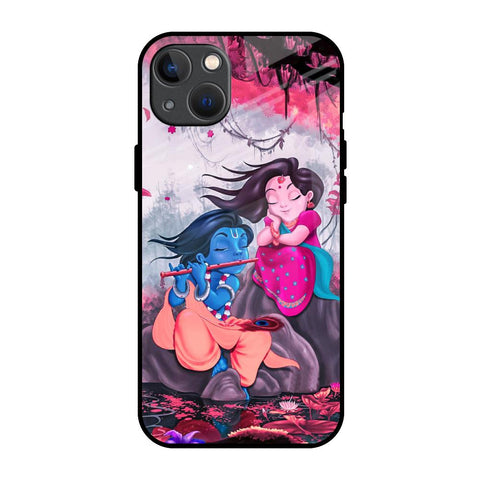 Radha Krishna Art iPhone 13 mini Glass Back Cover Online