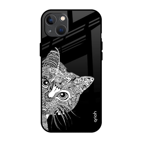 Kitten Mandala iPhone 13 mini Glass Back Cover Online