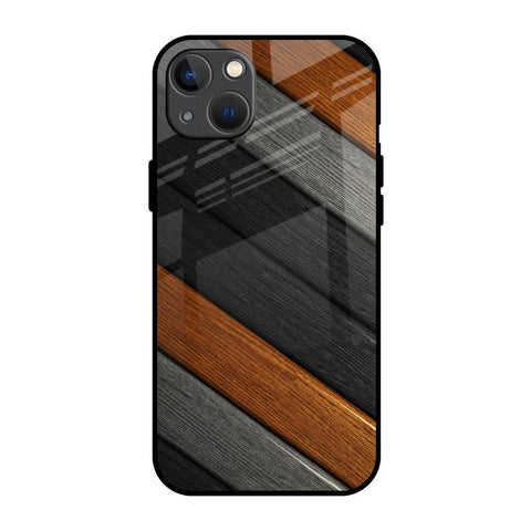 Tri Color Wood iPhone 13 mini Glass Back Cover Online