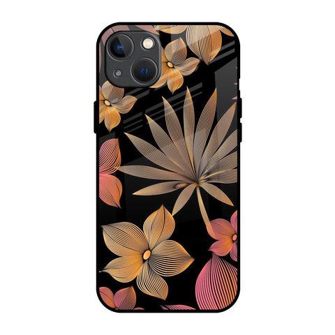 Lines Pattern Flowers iPhone 13 mini Glass Back Cover Online