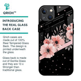 Floral Black Band Glass Case For iPhone 13 mini